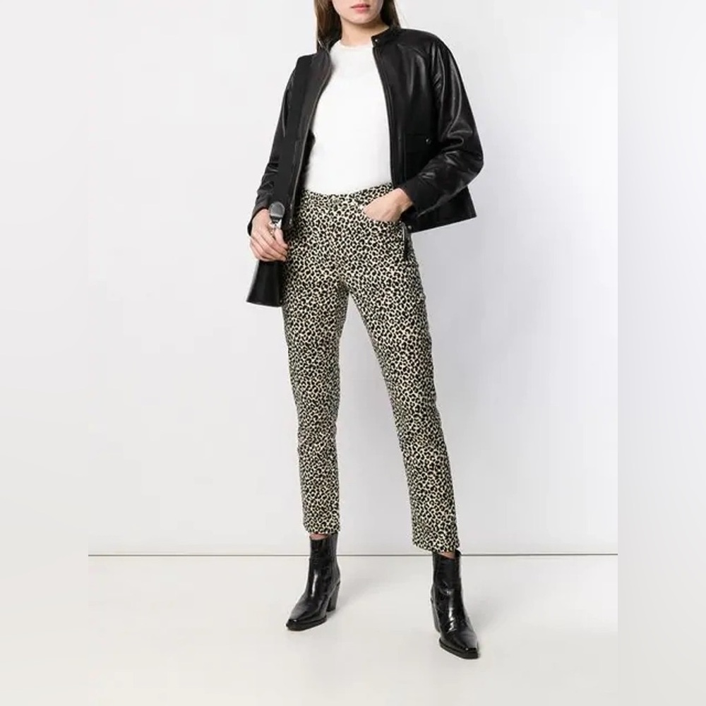 A.P.C Leopard Print Straight Jeans